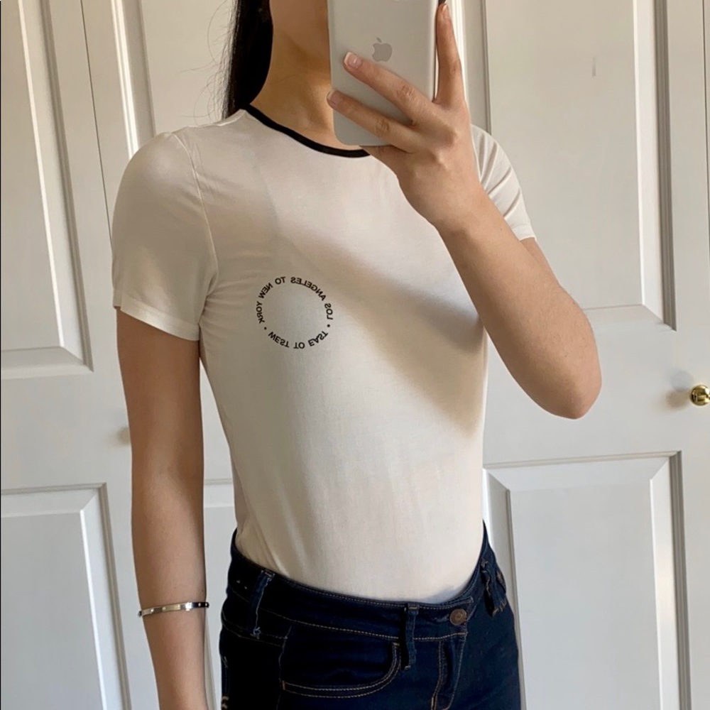 WEST TO EAST - White Soft Casual Graphic Tee Los Angles To New York